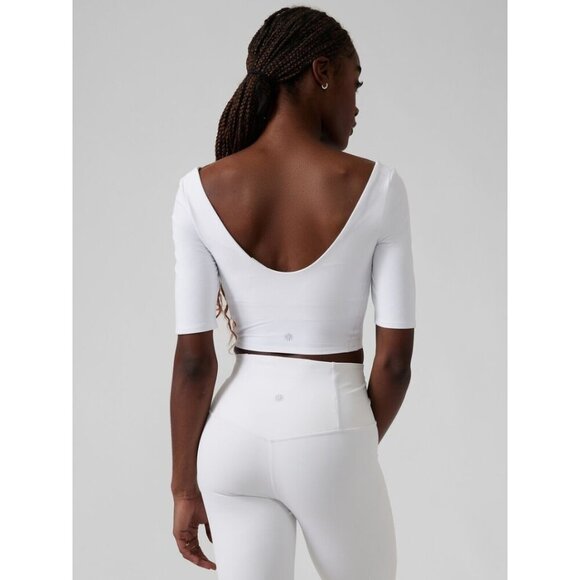 Athleta | Exhilarate Crop Tee In White (A-C cup) - Picture 3 of 12
